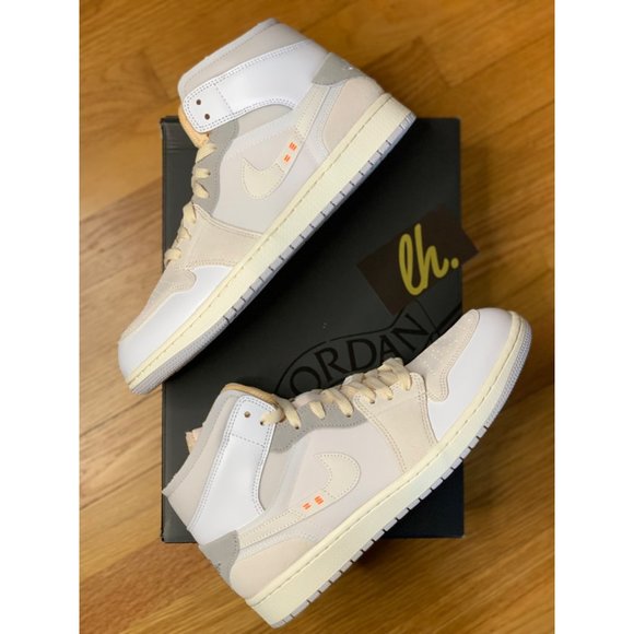 Size 10 Air Jordan 1 Mid SE “Craft Inside Out White Grey” DM9652-100 - Picture 5 of 5